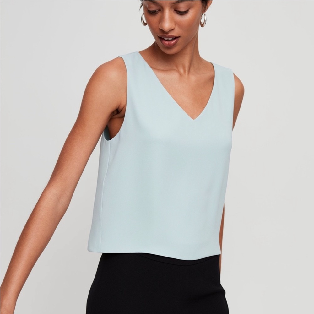 Aritzia Babaton Blue Willow Murphy Blouse Size Small